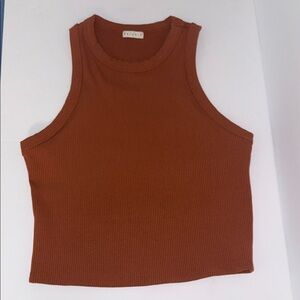 Briavia Women's Cinnamon Tank Ribbed Cropped Top Women’s Size L